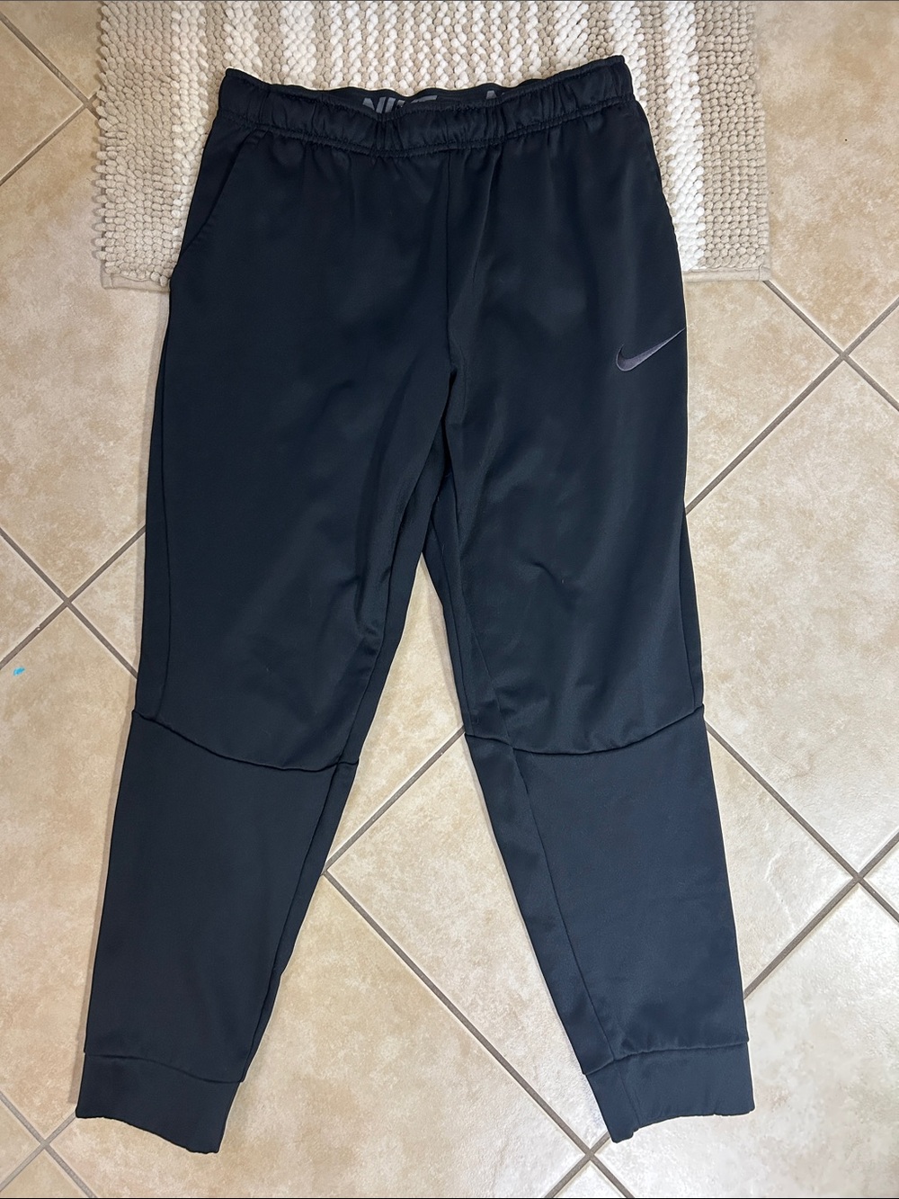 Nike Black Athletic Joggers with Swoosh
